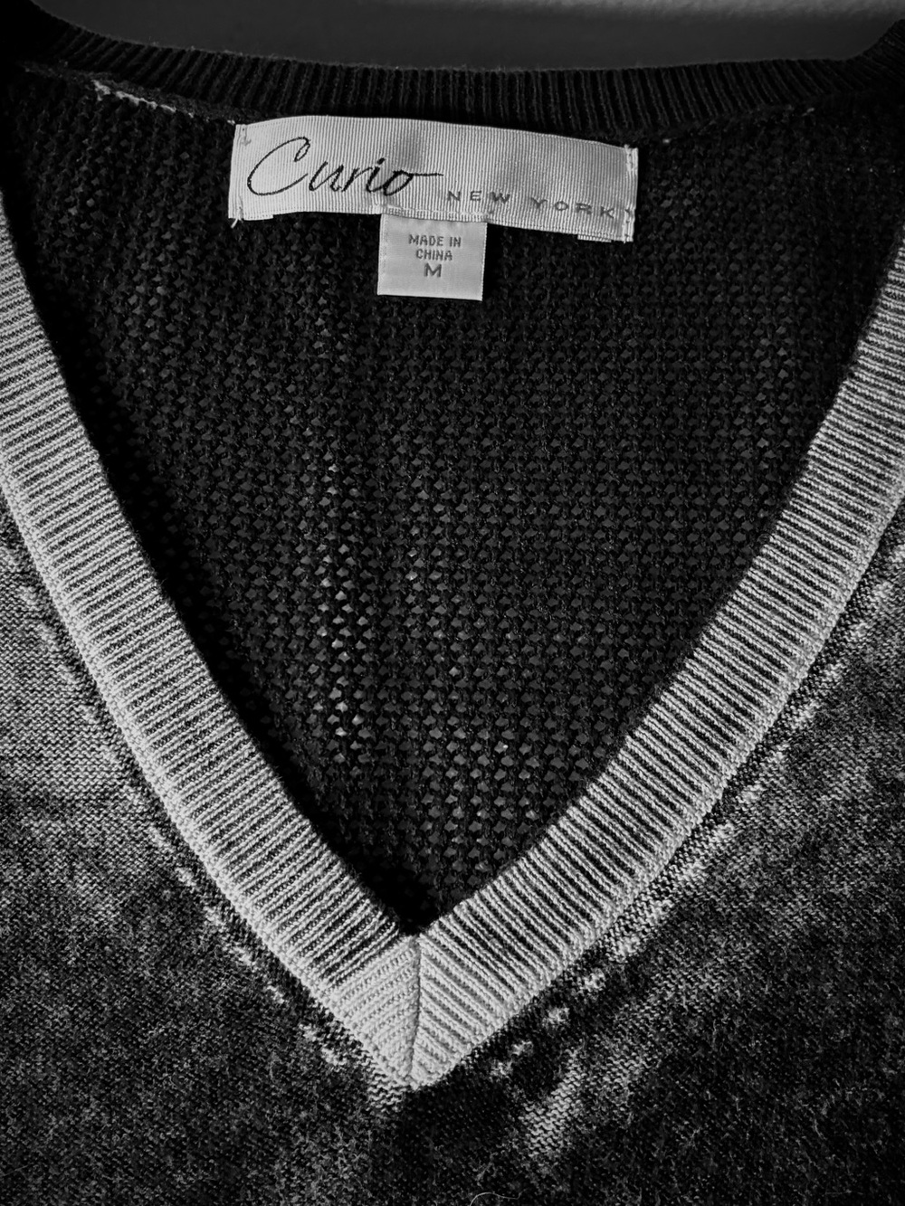 Vintage-Wash Charcoal V-Neck Sweater - Women's Classic Knit - Picture 3 of 5